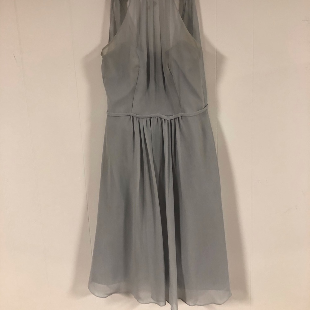 Grey halter neck dress w beaded neckline